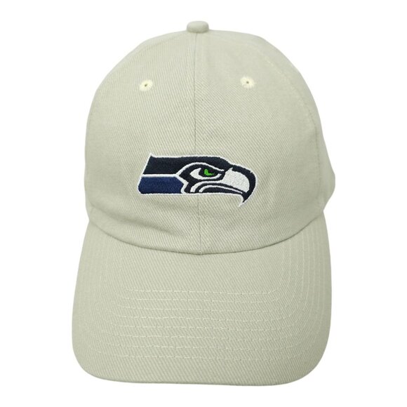 NFL Seattle Seahawks Football Adjustable Size Strapback Cap Baseball Hat Khaki - Picture 1 of 13